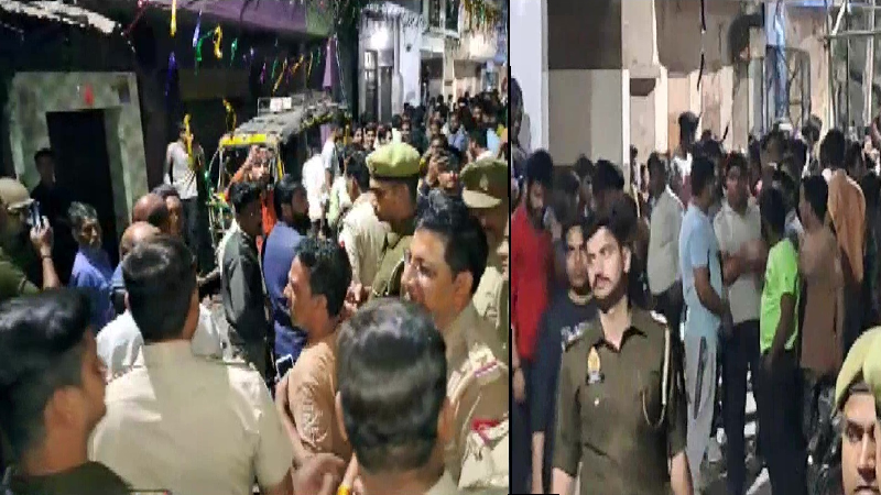 ShuklaAashishJ's tweet card. शहजाद और उसके साथ आए लोगों ने चंदा माँगने वाले हिंदू युवकों से कहा कि 'चंदा लेकर इस्लाम कबूल लो...'- इसी बात पर दोनों पक्षों में विवाद हो गया।