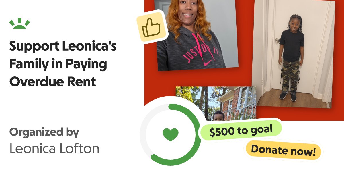 InnerRelaxing's tweet card. Hello, I am Leonica and I have 2 boys, ages 8 and 1. I created this GoF… Leonica Lofton needs your support for Support Leonica's Family in Paying Overdue Rent