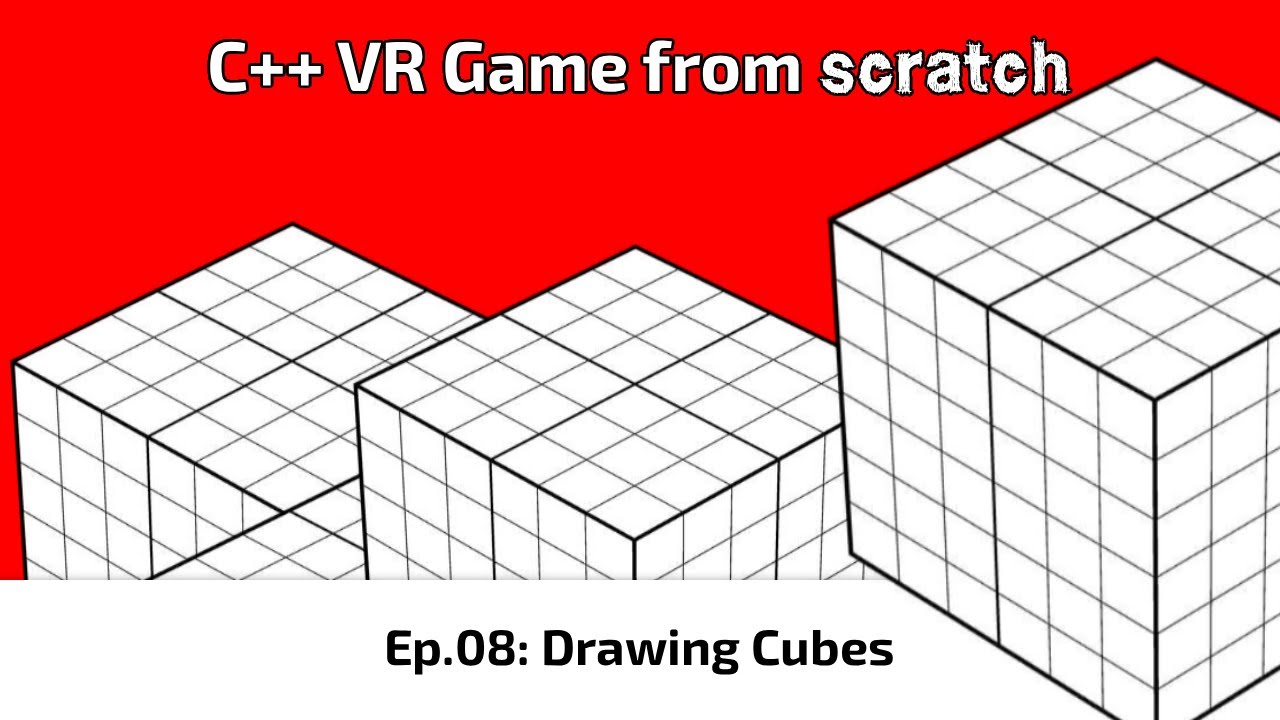 omigamedev's tweet card. C++ VR Game from scratch: E08 - Drawing cubes
