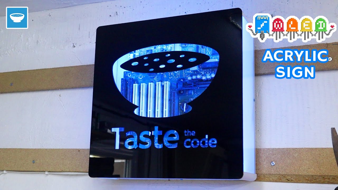 taste_the_code's tweet card. I Built a Glowing RGB Wall Sign from Junk Tech – TOOCAA L2 Laser...