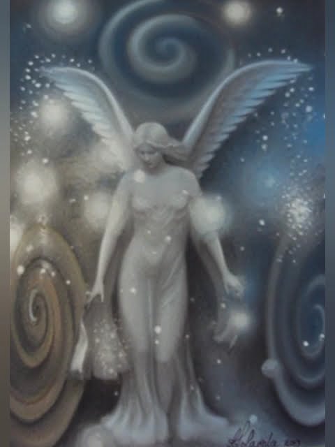MysticalArts8's tweet card. Angel's Whisper #metaphysicalart #spiritualartwork #pasteldrawing