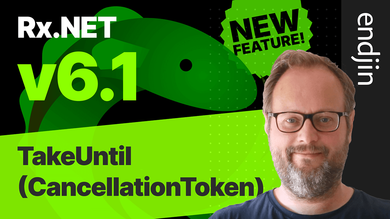 AzureWeekly's tweet card. Rx.NET 6.1 introduces the new TakeUntil overload that accepts a CancellationToken, learn about its purpose and use.