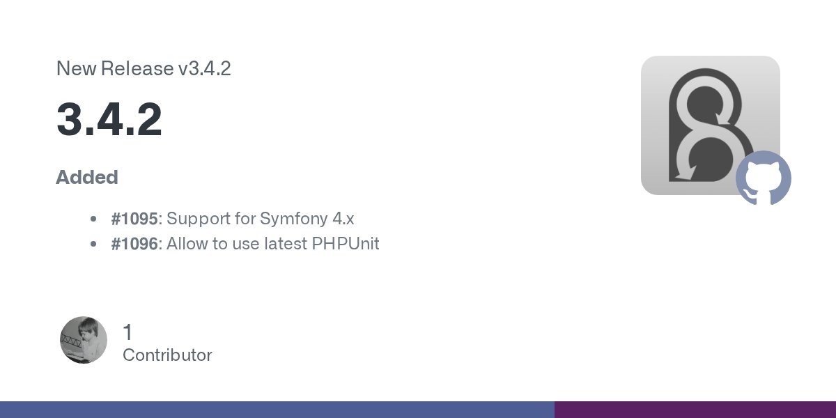 BehatPHP's tweet card. Added #1095: Support for Symfony 4.x #1096: Allow to use latest PHPUnit
