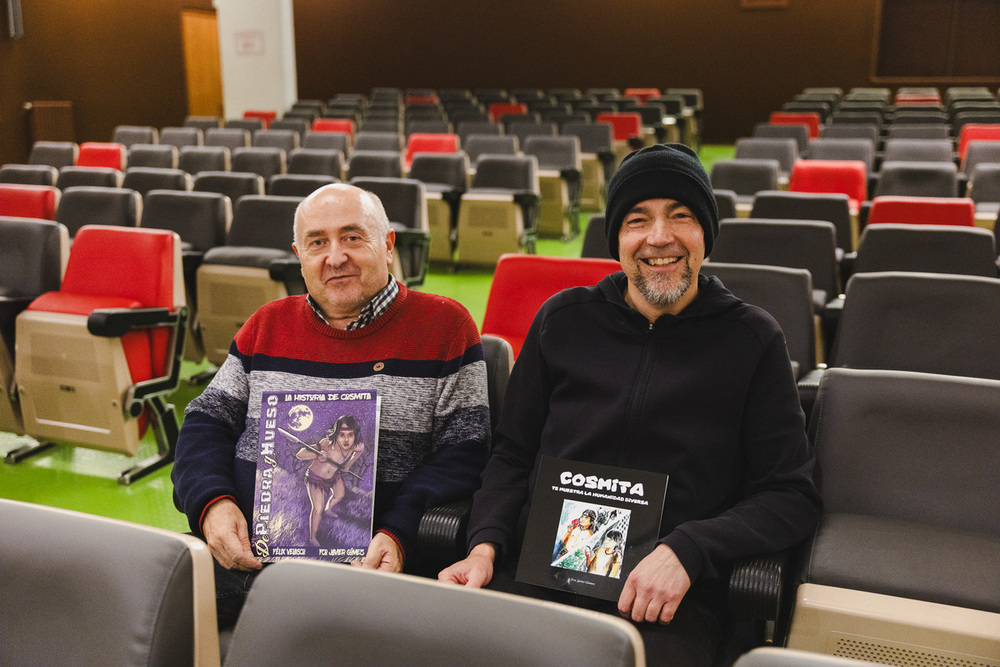 DiarioPalentino's tweet card. De viñetas mudas a un cuento inclusivo, los palentinos Francisco Javier Gómez y Félix Velasco reviven la Prehistoria para dar voz a la diversidad y la humanidad en un mundo brutal