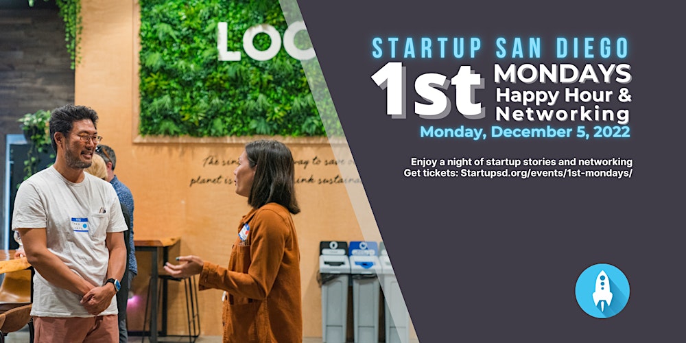 StartupSanDiego's tweet card. Connect with the Startup San Diego Community! Join us for our in-person December 1st Mondays event.