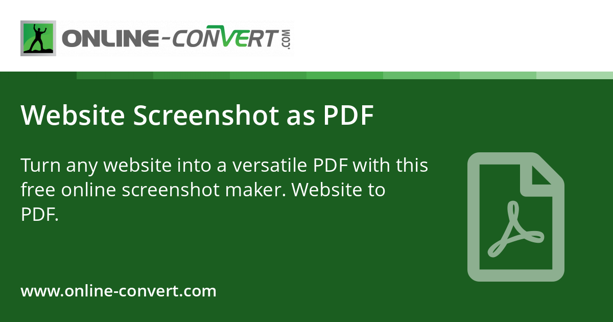 onlineconvert's tweet card. Turn any website into a versatile PDF with this free online screenshot maker. Website to PDF.