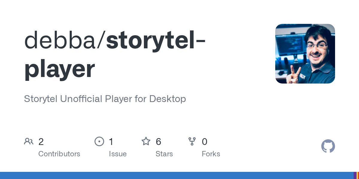 debba_92's tweet card. Storytel Unofficial Player for Desktop. Contribute to debba/storytel-player development by creating an account on GitHub.