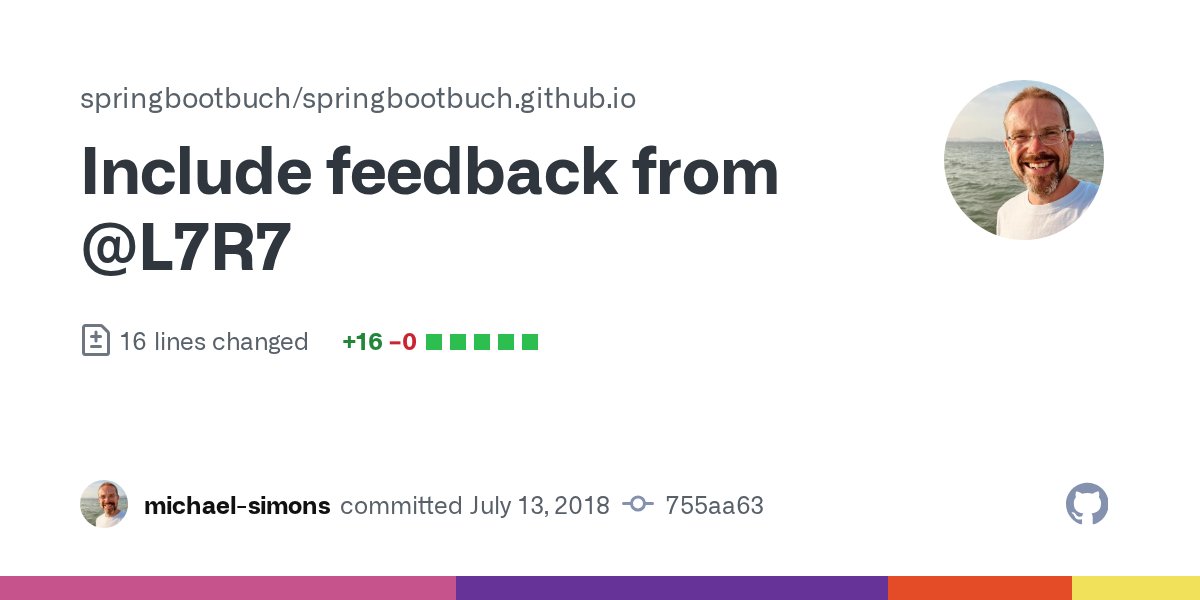 springbootbuch's tweet card. See: https://twitter.com/l7r7_/status/1017375149144887297