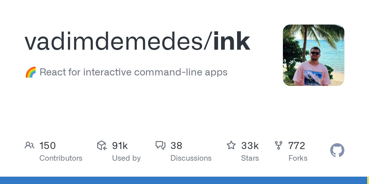 csolisr's tweet card. 🌈 React for interactive command-line apps. Contribute to vadimdemedes/ink development by creating an account on GitHub.