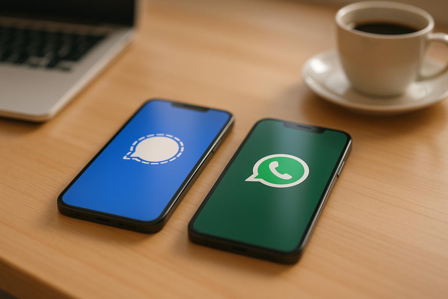 mobilesmsio's tweet card. Explore the differences in encryption speed and privacy between two leading messaging apps, highlighting the trade-offs in data collection and security.