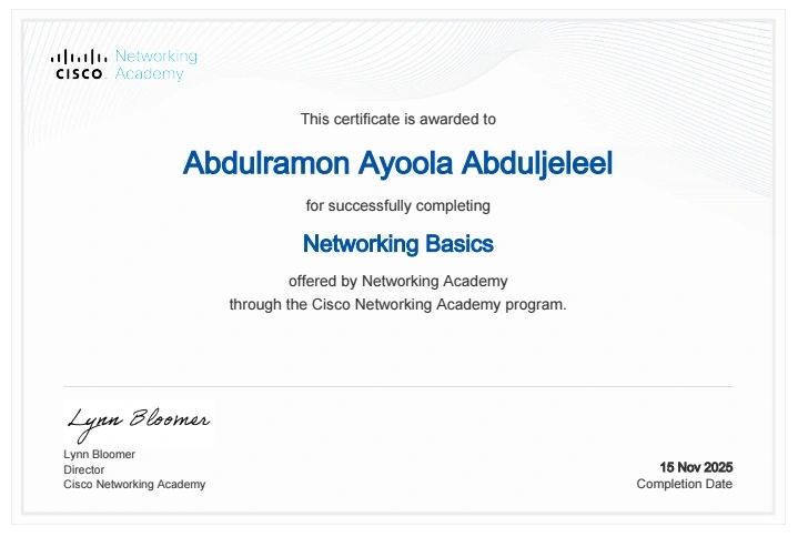 jeleel_ramon's tweet card. 💻 Cybersecurity Analyst Journey - Day 4️⃣5️⃣ Halfway through my 90-day journey 🤝🏾🕕 Today feels special, I'm happy but at the same time not too pleased with myself. I just earned my NETWORKING...