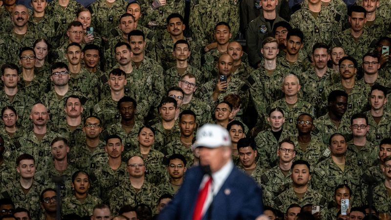 ddale8's tweet card. President Donald Trump made numerous false claims in his Tuesday speech to US service members on an aircraft carrier stationed in Japan.