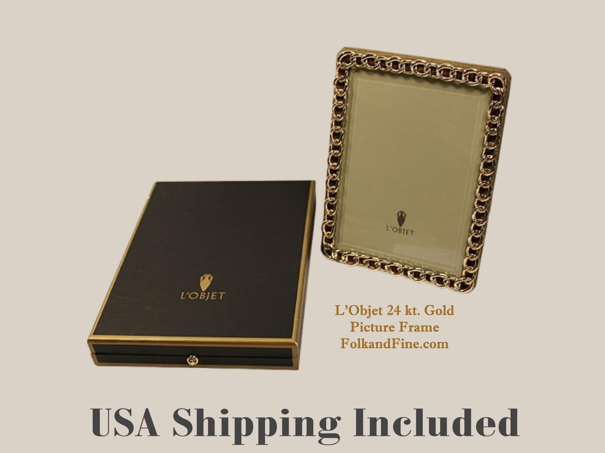 FolkandFine's tweet card. This gorgeous luxury picture frame was made by L'Objet, founded in Beverly Hills with boutiques in New York, Paris, London, Dubai and New Delhi. The frame is composed of the thick, interlocking and...