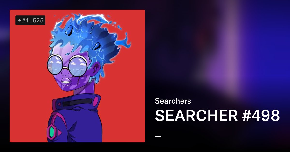 uwillc's tweet card. SEARCHER #498 - Searchers | OpenSea