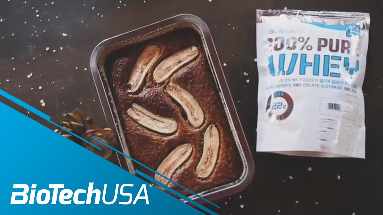 BioTechUSAInt's tweet card. RECIPE | Banana protein cake with 100% Pure Whey