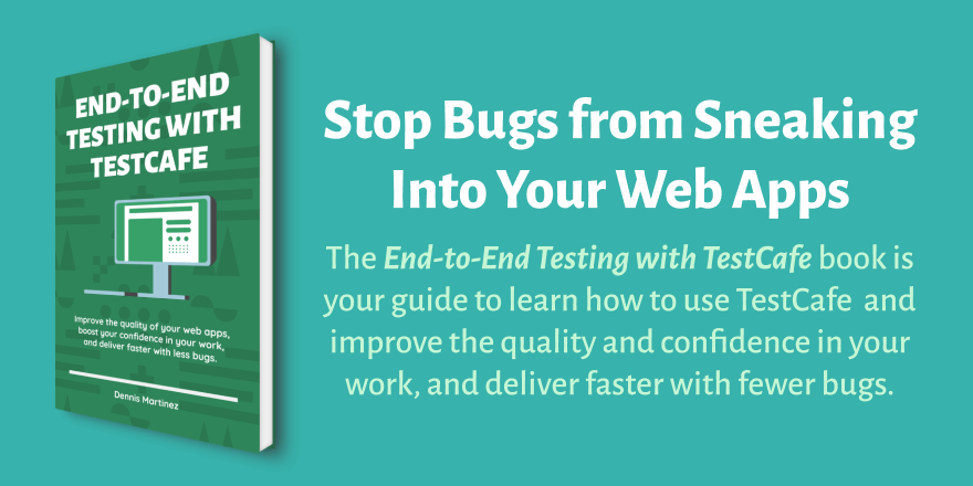 DevTesterBlog's tweet card. Learn how to use TestCafe to write robust end-to-end tests and improve the quality of your code, boost your confidence, and deliver faster with less bugs.
