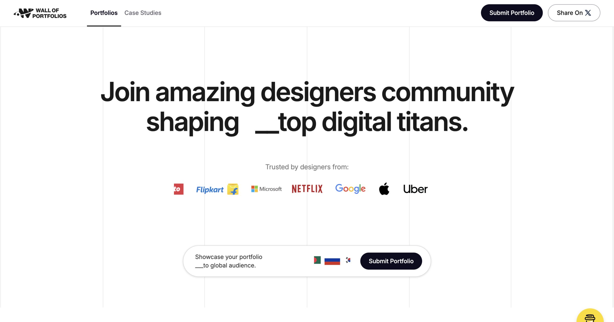 wallofportfolio's tweet card. Wall of Portfolios showcases the best design portfolios from UX, UI, and product designers. Explore top portfolios of the month, featuring creative and innovative designs, including dark-themed,...