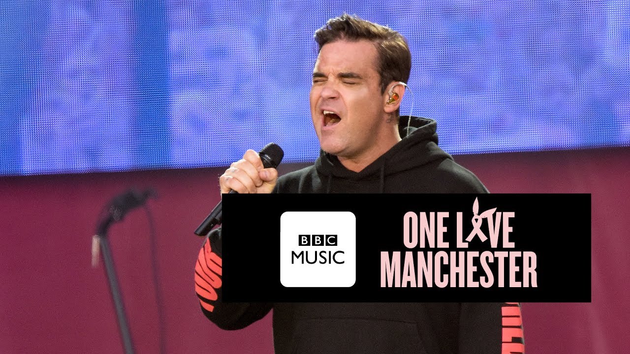 EqualizerPlus's tweet card. Robbie Williams - Angels (One Love Manchester)