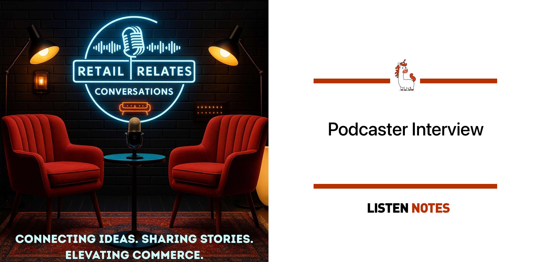 ListenNotes's tweet card. Retail Relates: "Yes, refine your story, your pitch, and your niche — but do it in parallel with making episodes."
