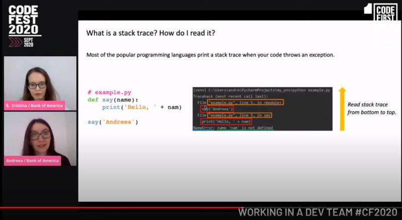 _andreeaionescu's tweet card. Had an amazing time presenting with Cristina Pascalau on "What's like to work in a dev team and how to efficiently resolve a bug" as part of #codefest2020 by Code First Girls that took place 3 weeks...