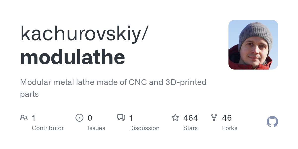 edy555's tweet card. Modular metal lathe made of CNC and 3D-printed parts - kachurovskiy/modulathe