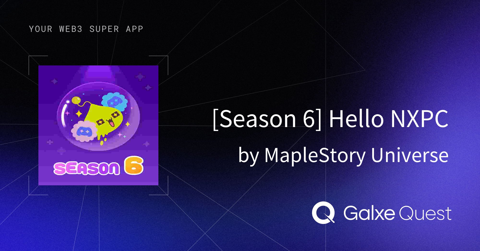 Jimmy8ro's tweet card. Join [Season 6] Hello NXPC by MapleStory Universe on Galxe. Earn rewards to enhance your web3 presence and reputation.