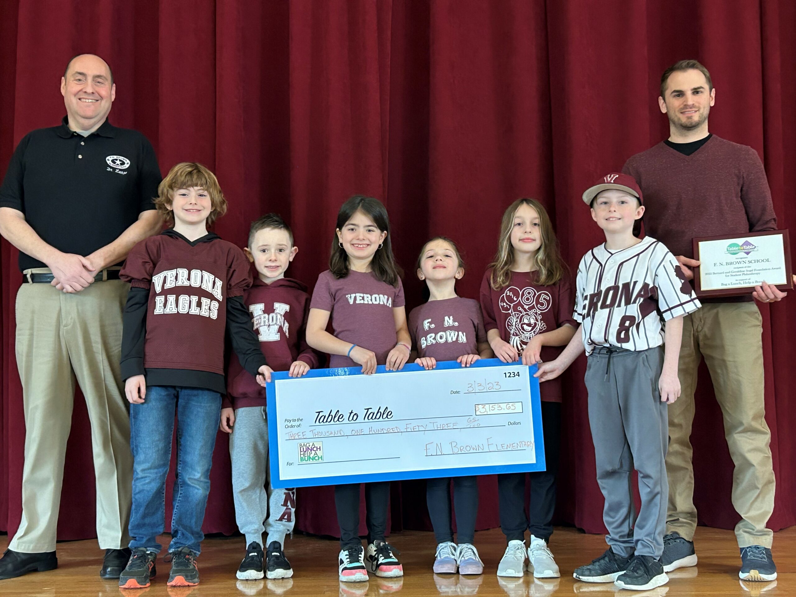 TableToTableOrg's tweet card. Table to Table has recognized the students at F.N. Brown Elementary School with the 2022 Bernard and Geraldine Segal Foundation Award for Student Philanthropy in support of Table to Table’s Bag a...
