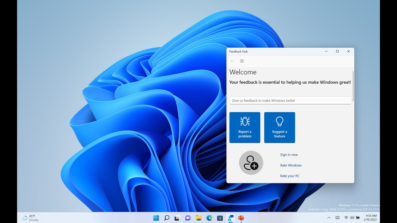 windowsinsider's tweet card. Windows Insider Webcast | Windows 11 Feedback | February 2022
