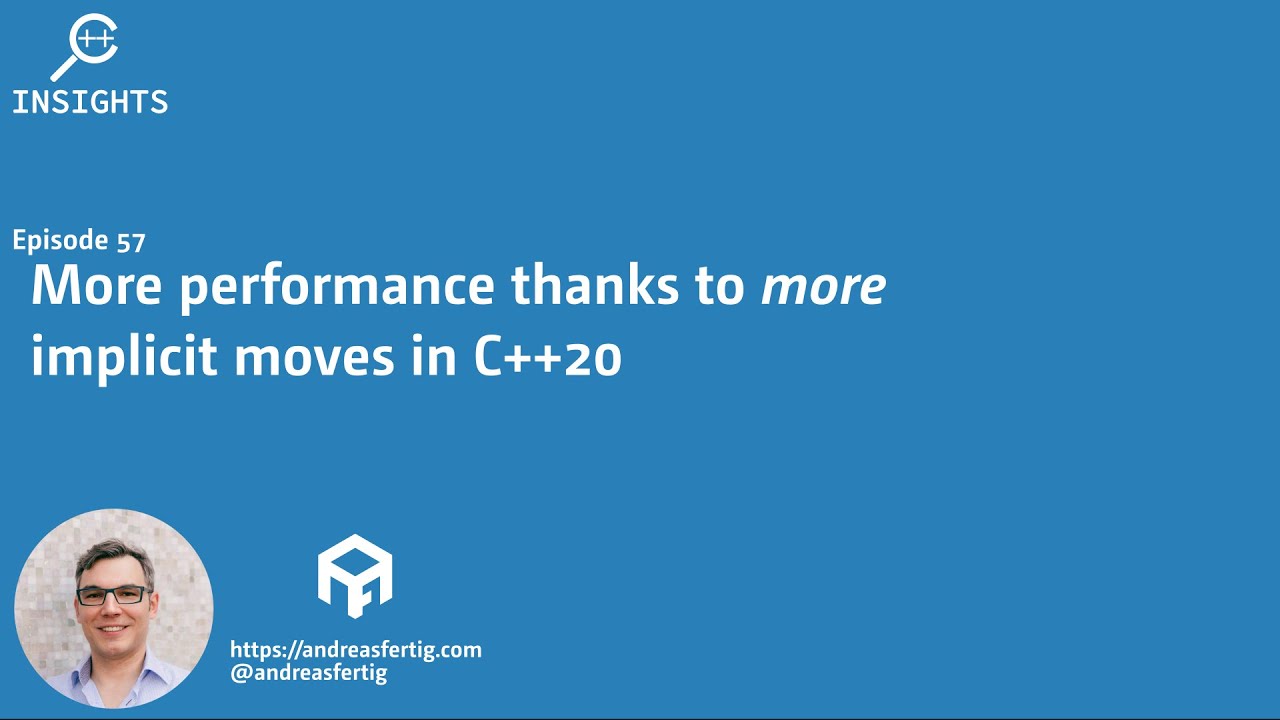 Andreas__Fertig's tweet card. C++ Insights - Episode 57: More performance thanks to more implicit...