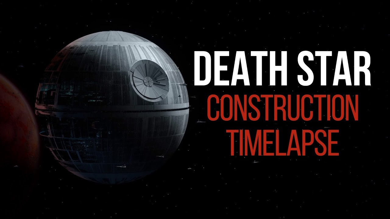 BuildSort's tweet card. Death Star Construction Timelapse