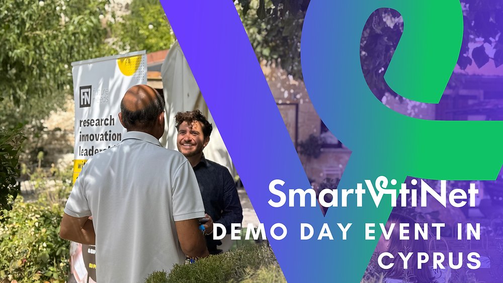 SmartVitiNet's tweet card. At the heart of the beautiful Ktima Gerolemo vineyard, our SmartVitiNet Demonstration Day in Cyprus brought together experts, winegrowers, academia, and tech enthusiasts to explore how drones and...