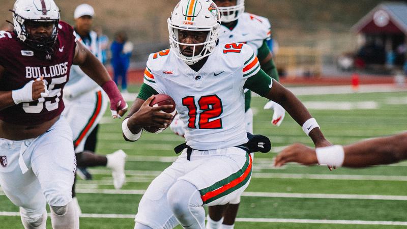 FAMU_FB's tweet card. Florida A&M Defeats Alabama A&M 26-23 to Win 4 out of Past 5 Games