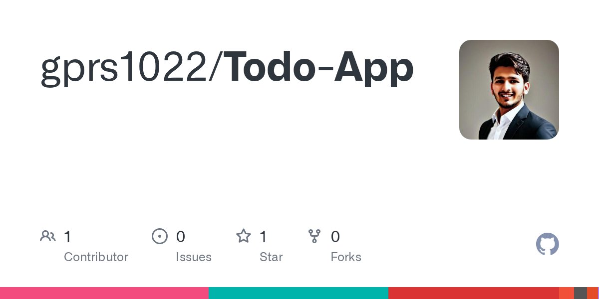 GprsPradeep's tweet card. Contribute to gprs1022/Todo-App development by creating an account on GitHub.