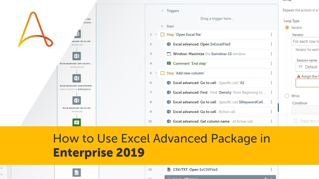 LaskoCodes's tweet card. How to Use Excel Advanced Package in Enterprise A2019 | Automation...