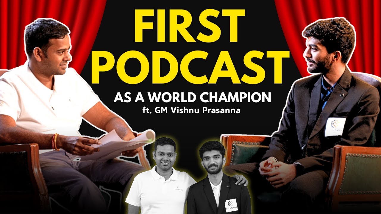 CircleChesscom's tweet card. Gukesh’s Path to World Chess Champion – Lessons, Mindset & Exclusive Interview with GM Vishnu! Watch The Video Now & Get Inspired!