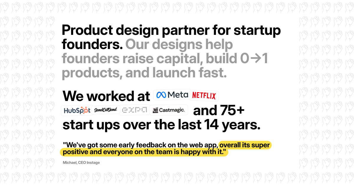 nickbakeddesign's tweet card. Your design partner with previous experience working at Meta, Netflix, Hubspot & Expa. Get designs within 24 hours - start today. Flexible subscription you can pause anytime at no extra cost. Book...