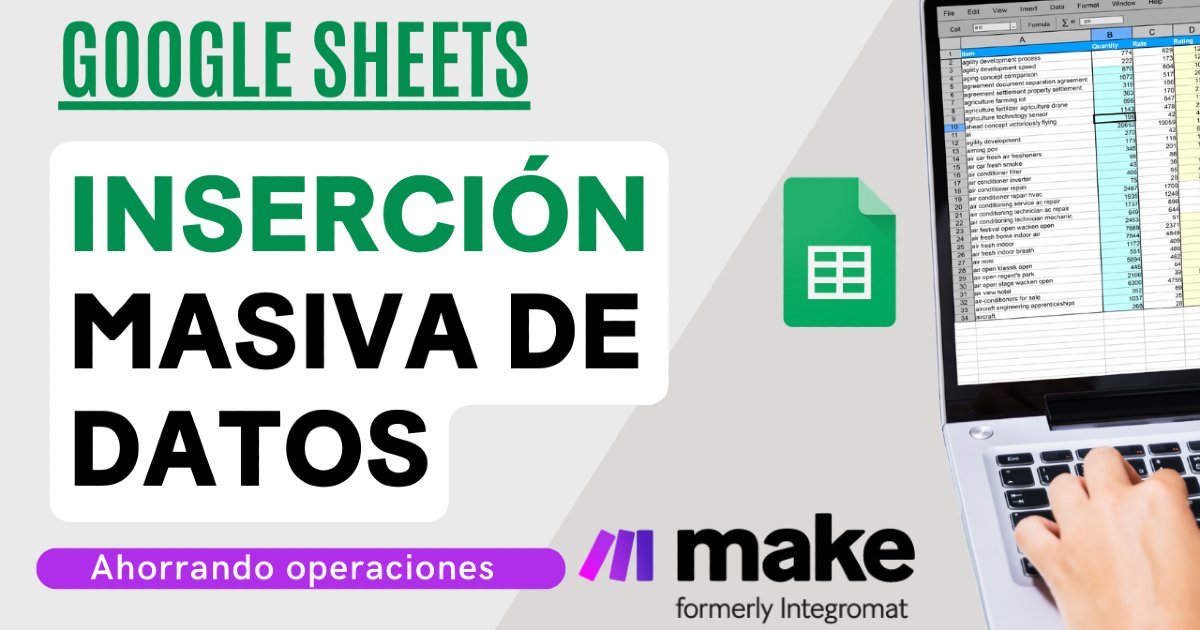 javiavan's tweet card. Aprenda a agregar filas a una Hoja de cálculo de Google con Make usando el método 'append