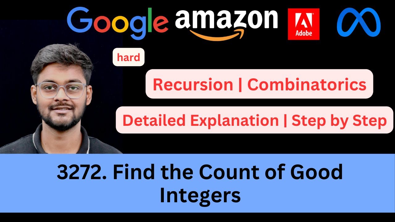 codeharmonyHQ's tweet card. LeetCode 3272 Find the Count of Good Integers | Hard | Math |...