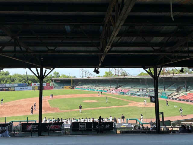 mitchdavis_8's tweet card. There’s something about the old ballparks that hits differently than the cookie-cutter parks of today. Rickwood Field was no different; as the park welcomed the SWAC Baseball Tournament to it…