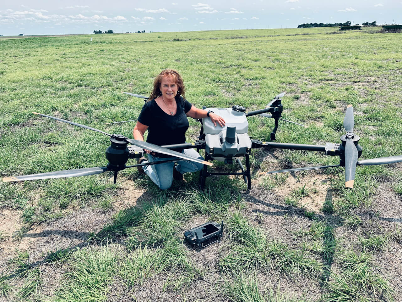 ModFarm's tweet card. After 32 years as an assistant paralegal, Tracye Beer is launching a new career—as an agricultural drone pilot.  When the 57-year-old lost her job back in