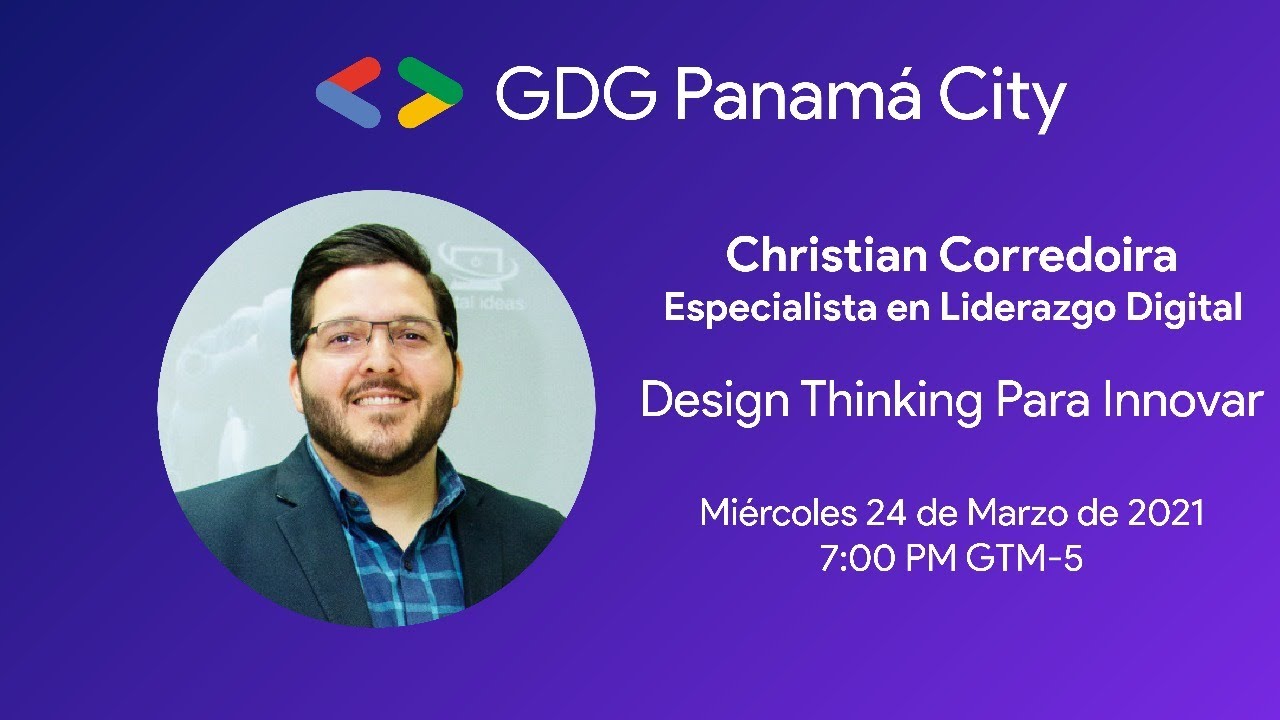 GDGPanama's tweet card. Design Thinking Para Innovar