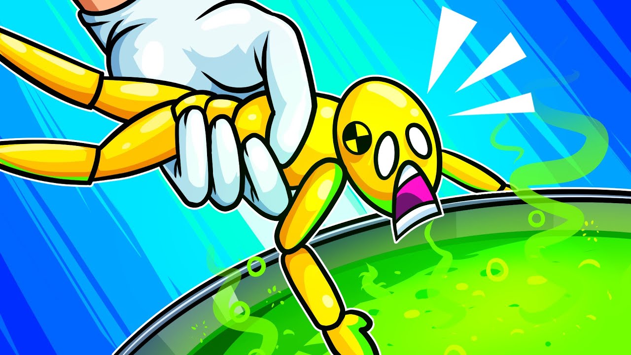 noobdevHM's tweet card. I Threw Ragdolls into an ACID POOL in Destruction Dummies!