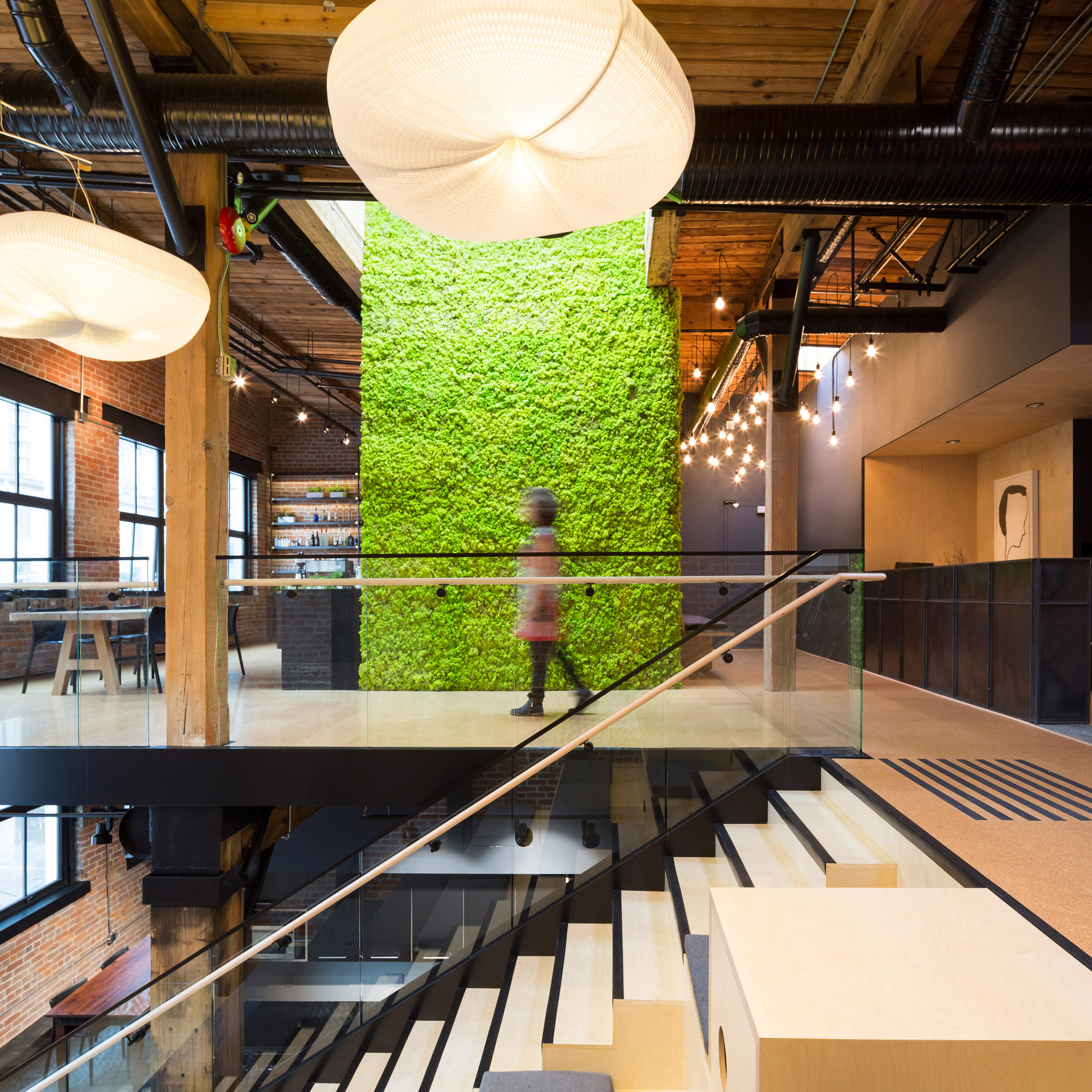 floatstudio's tweet card. Leckie Studio has revamped an industrial building in Vancouver for Slack, taking design cues from the Pacific Northwest with a plant-filled atrium.