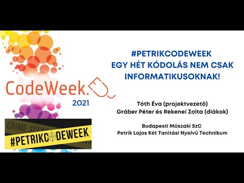 CodeHungary's tweet card. #petrikcodeweek: egy hét kódolás nem csak informatikusoknak!