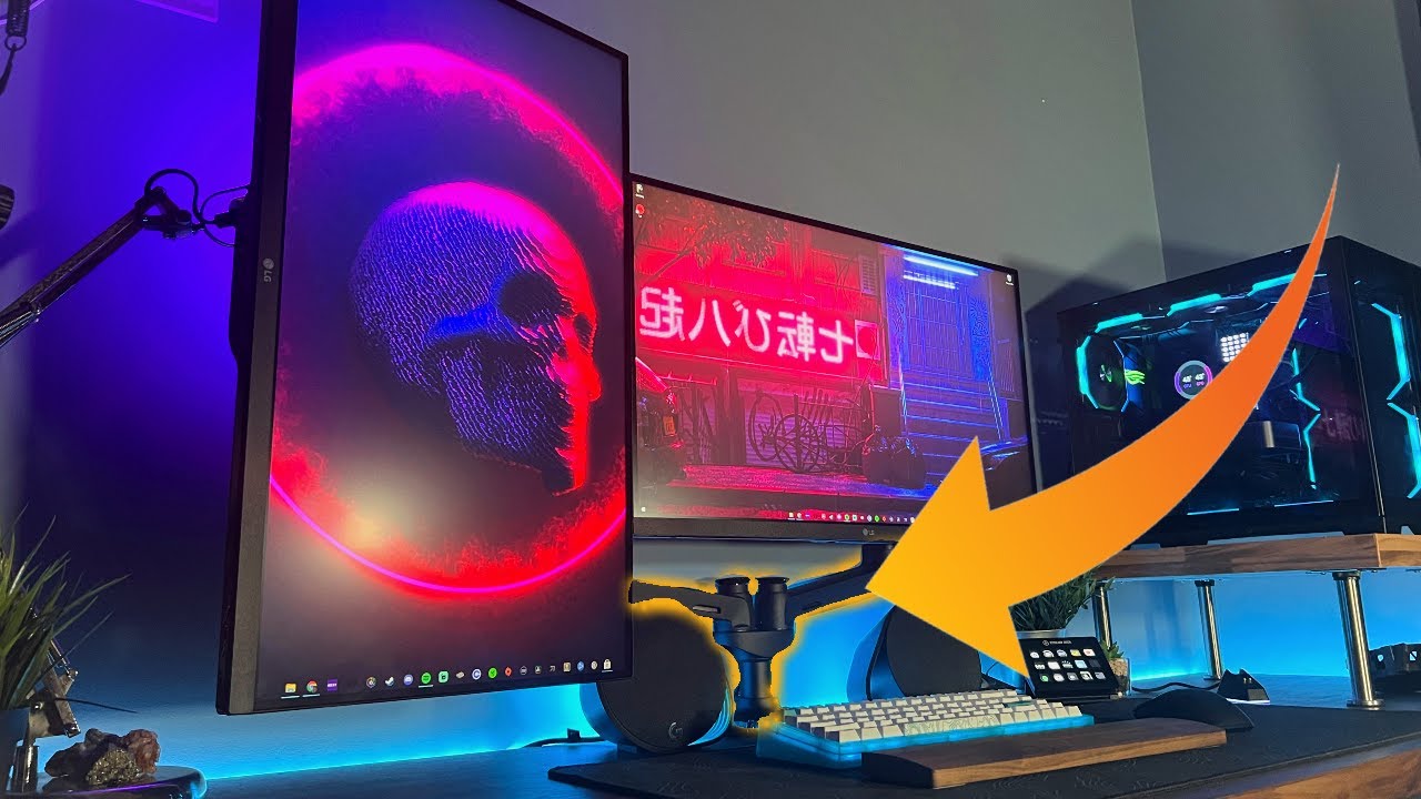 TechFlix9's tweet card. The BEST monitor arm for dual monitors 2021 - Ergotron LX