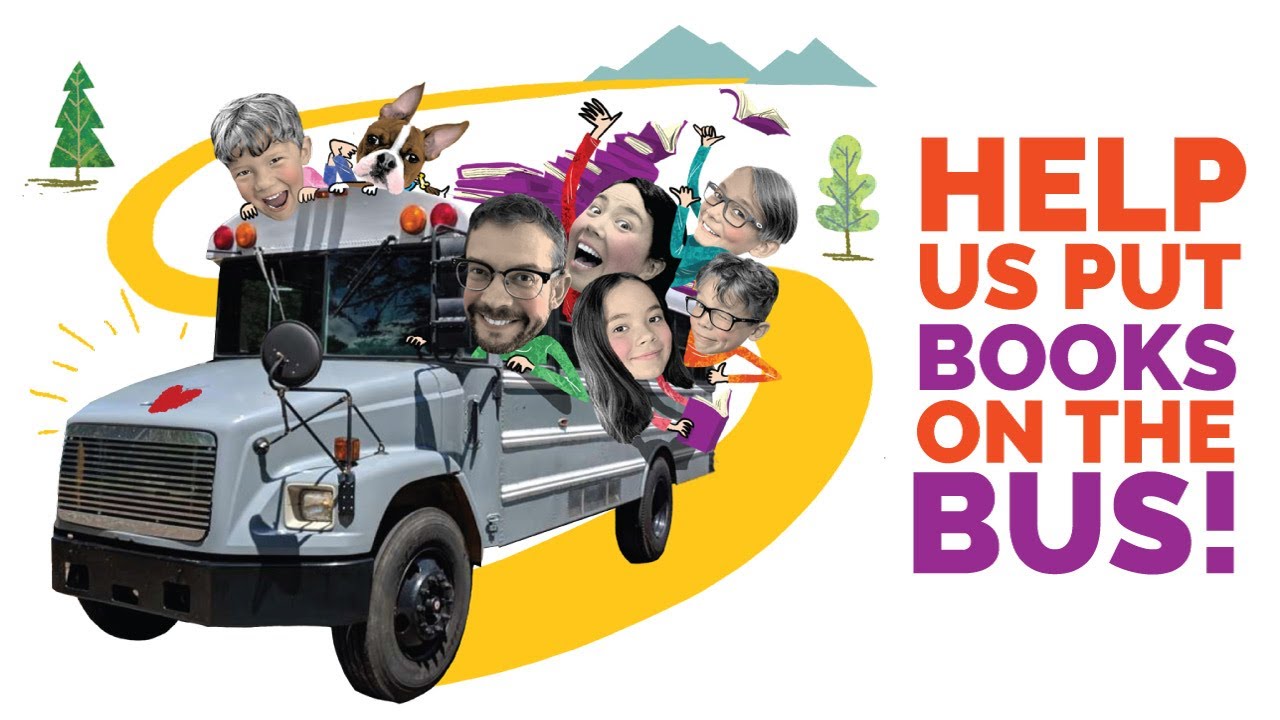 lisabrowndraws's tweet card. Busload of Books Tour Promo