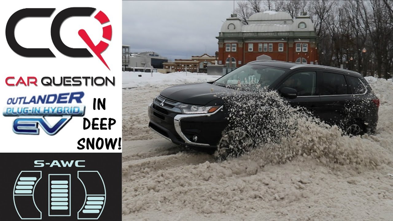 InterstateMitsu's tweet card. Deep Snow Test | Mitsubishi Outlander PHEV S-AWC | Review 10/10