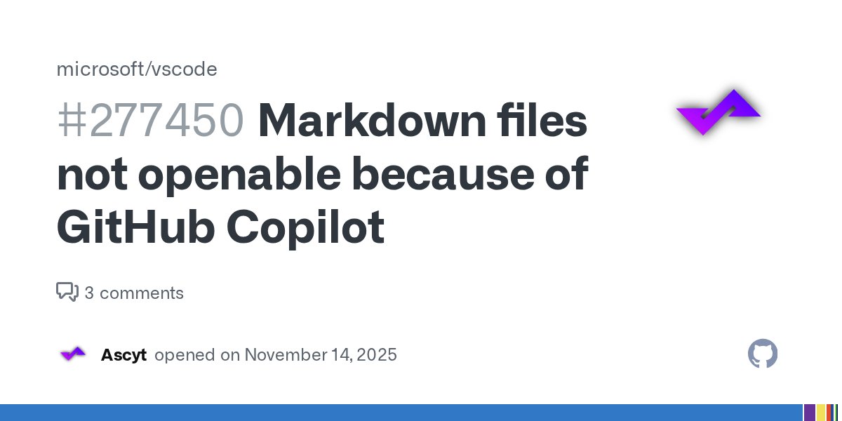 csolisr's tweet card. Does this issue occur when all extensions are disabled?: Yes VS Code Version: Code 1.106.0 OS Version: Windows 11 Pro 10.0.26100 Build 26100 Steps to Reproduce: Open VS Code ??? VS Code randomly si...