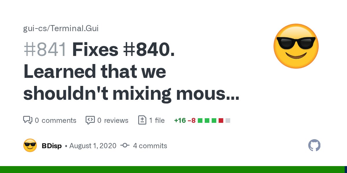 GithubPR's tweet card. Fixes #840. Learned that we shouldn't mixing mouse flags with other properties. by BDisp · Pull...