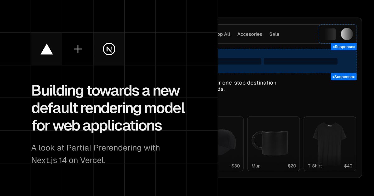 vercel's tweet card. PPR combines ultra-quick static delivery with fully dynamic capabilities and we believe it has the potential to become the default rendering model for web applications, bringing together the best of...